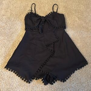 XS Black spaghetti strap romper shorts